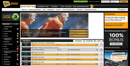 Bet3000 Website