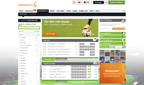 Betsson Website